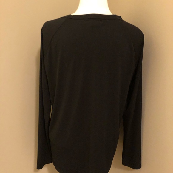 Michael Kors Black Long Sleeve Keyhole Peep Hole Top Size Large - Picture 4 of 6